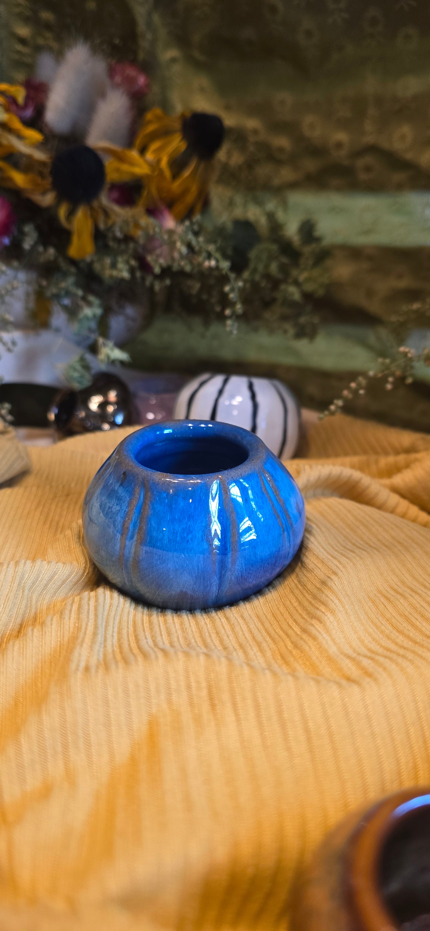 Blue Pumpkin Mini Planter