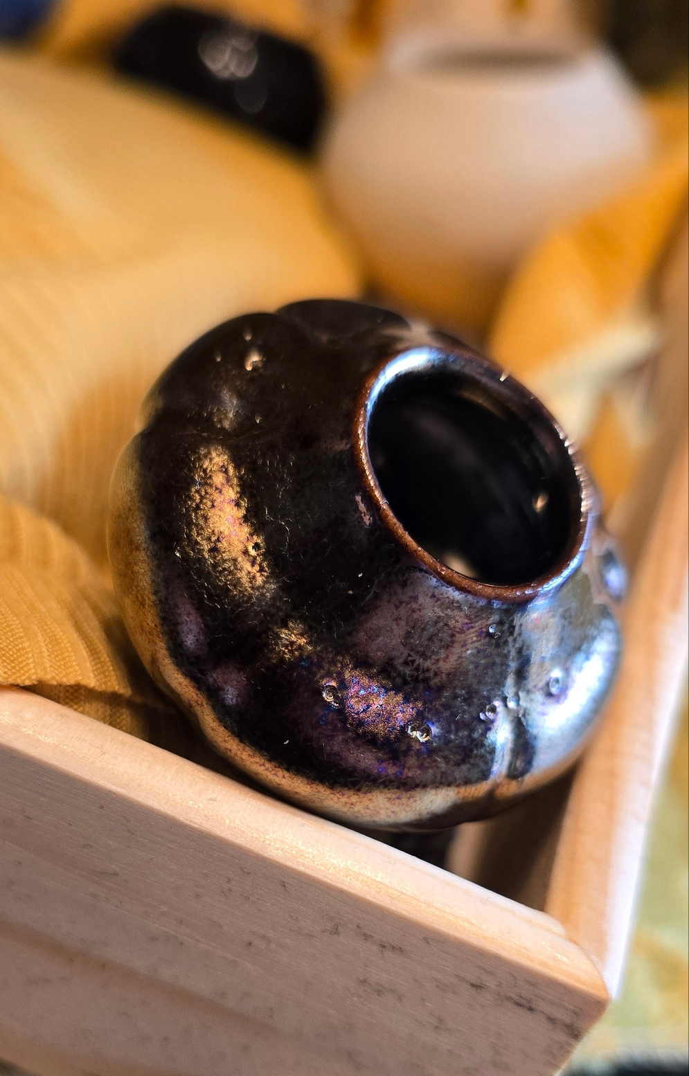 Chrome Pumpkin Mini Planter