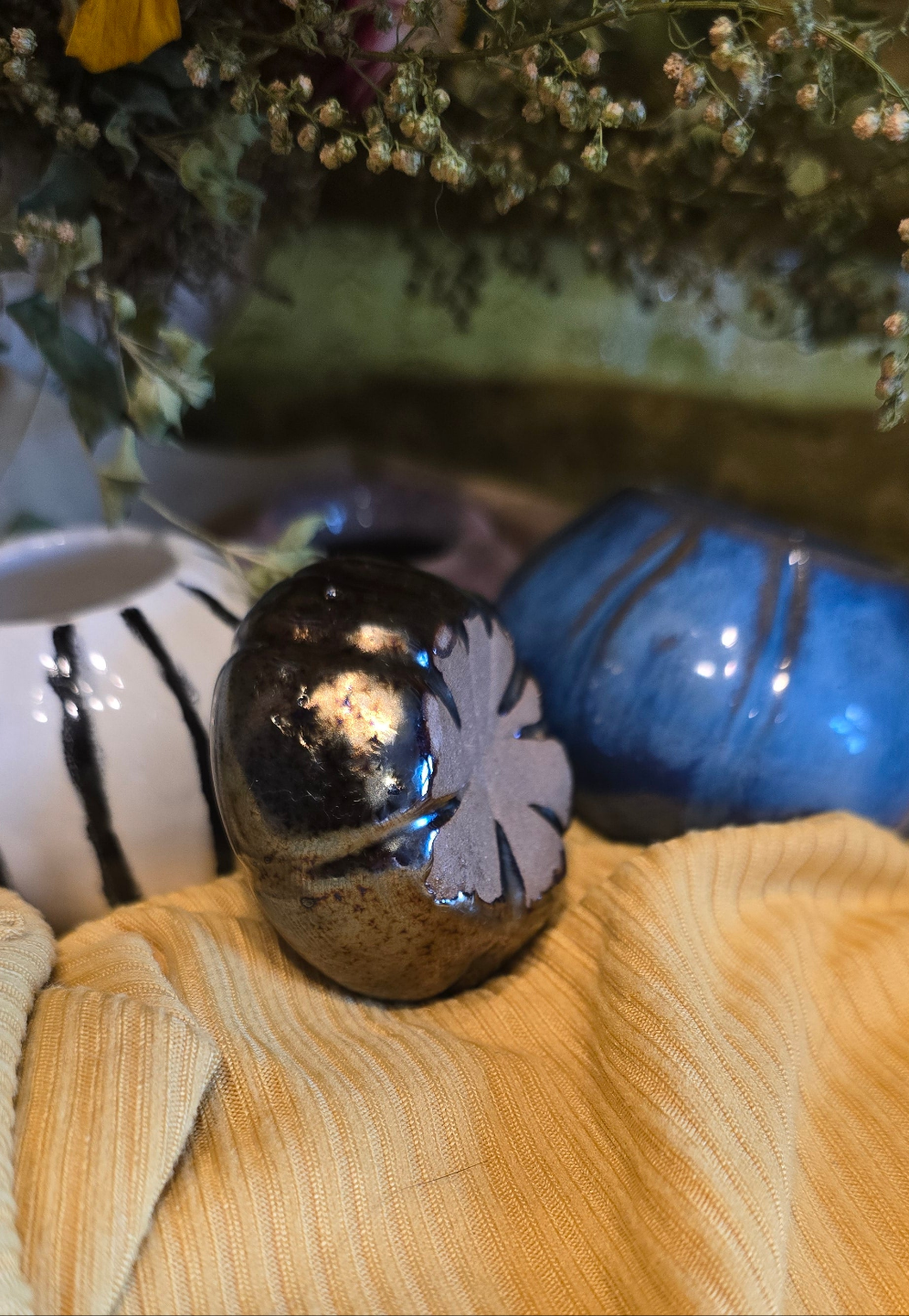 Chrome Pumpkin Mini Planter