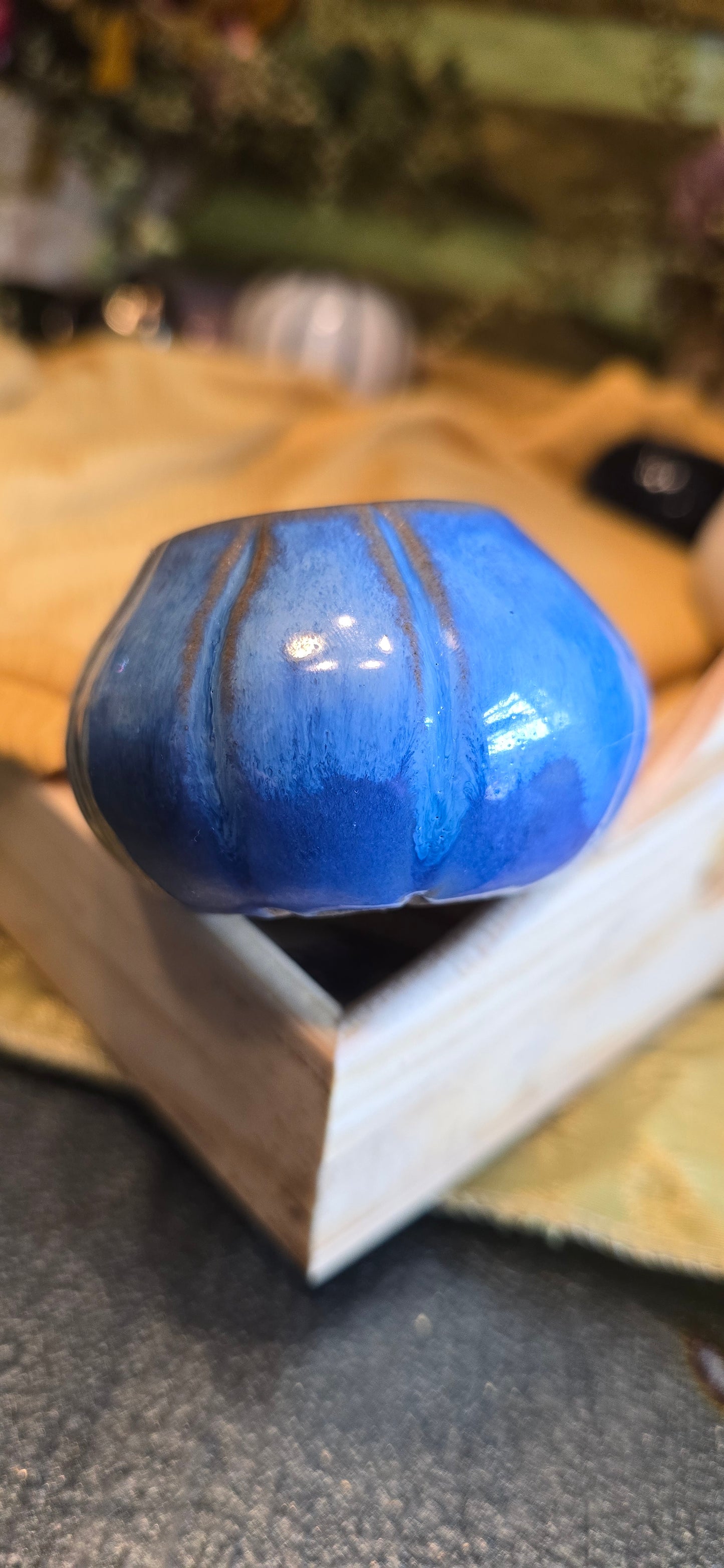 Blue Pumpkin Mini Planter