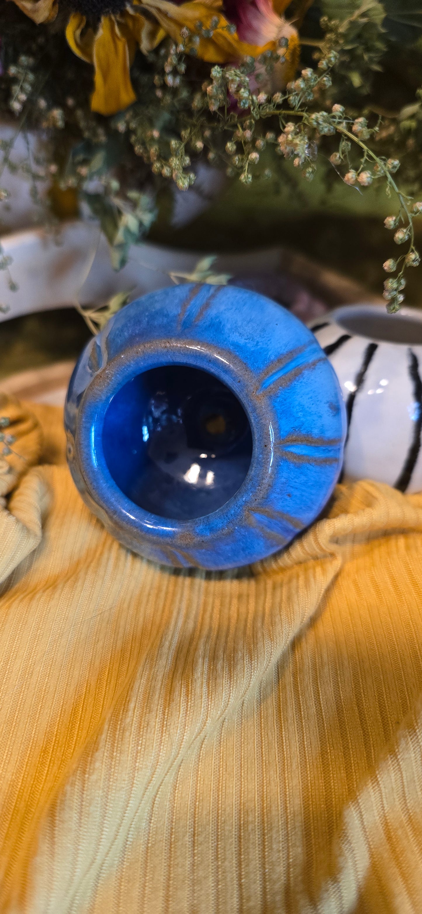 Blue Pumpkin Mini Planter