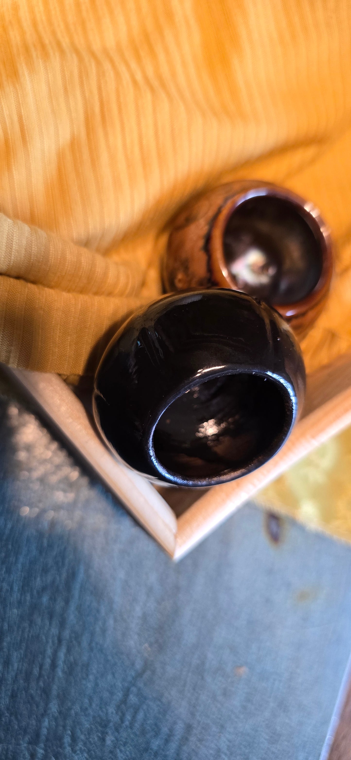 Glossy Black Pumpkin Mini Planter