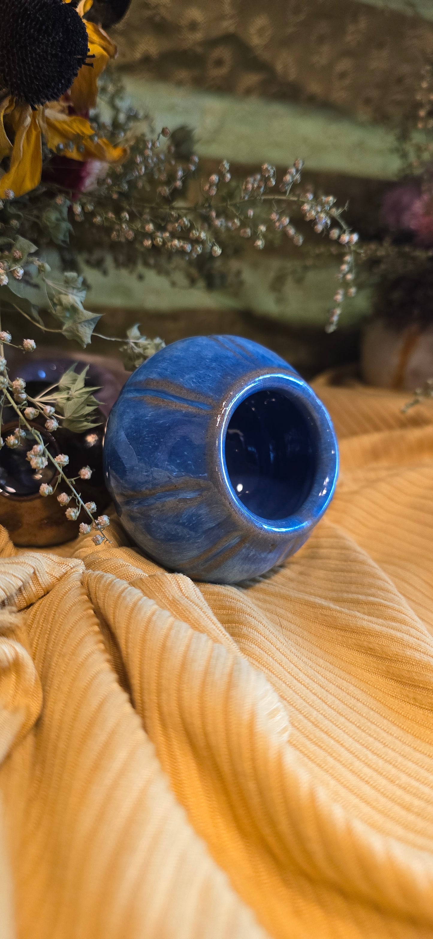 Blue Pumpkin Mini Planter